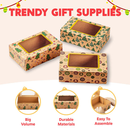 12 Foiled Christmas Cookie Boxes for Gift Giving