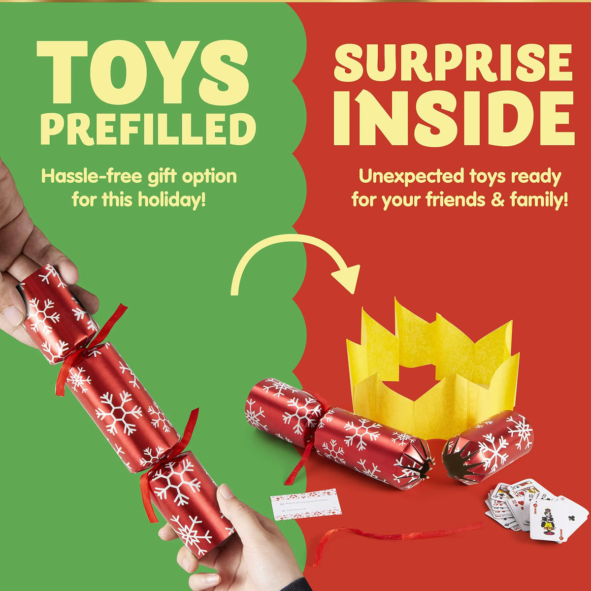 10in Christmas Party Favor - Red & Green (No Snap)