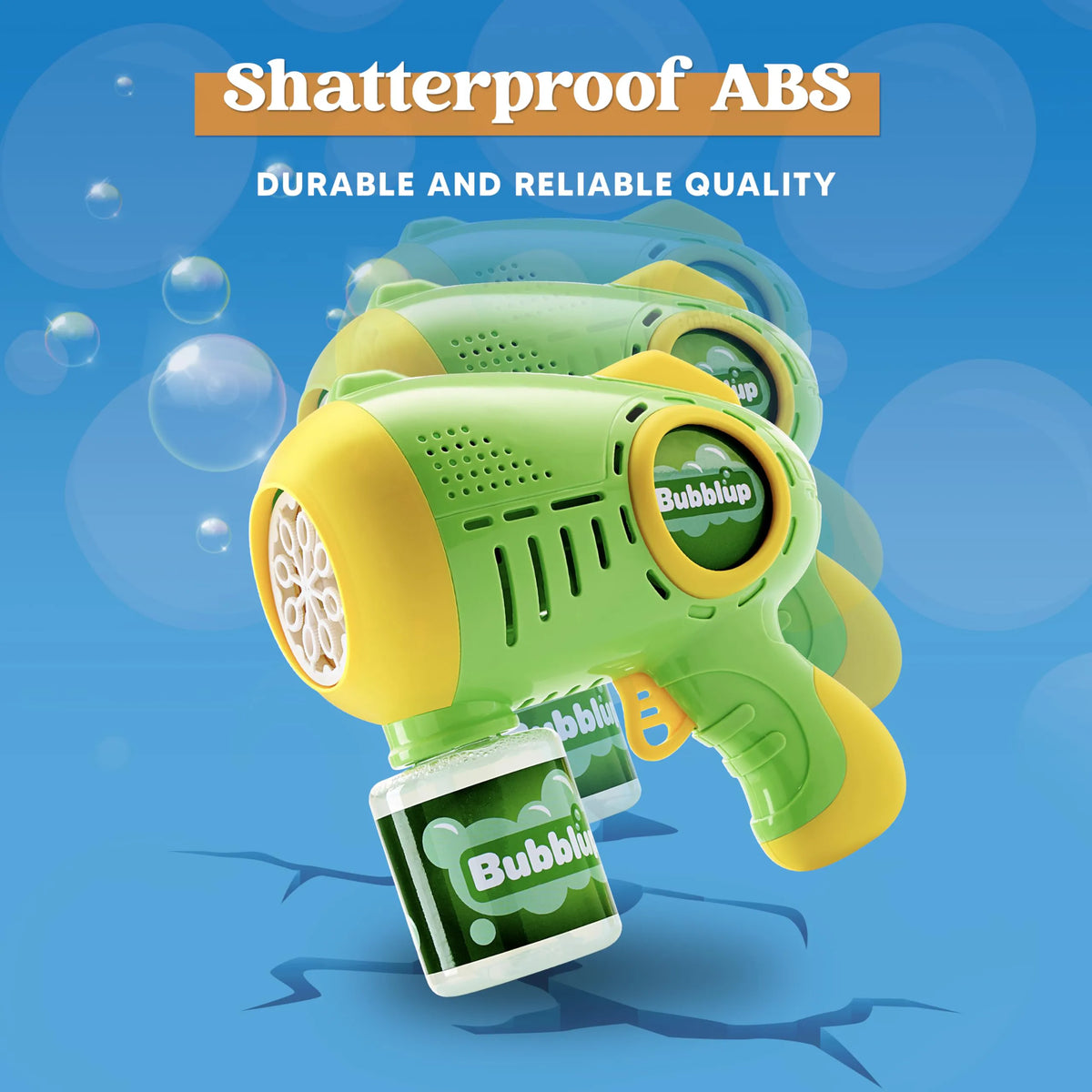 2-Pack Light-Up Automatic Bubble Guns with 4 Bottles of Bubble Solution