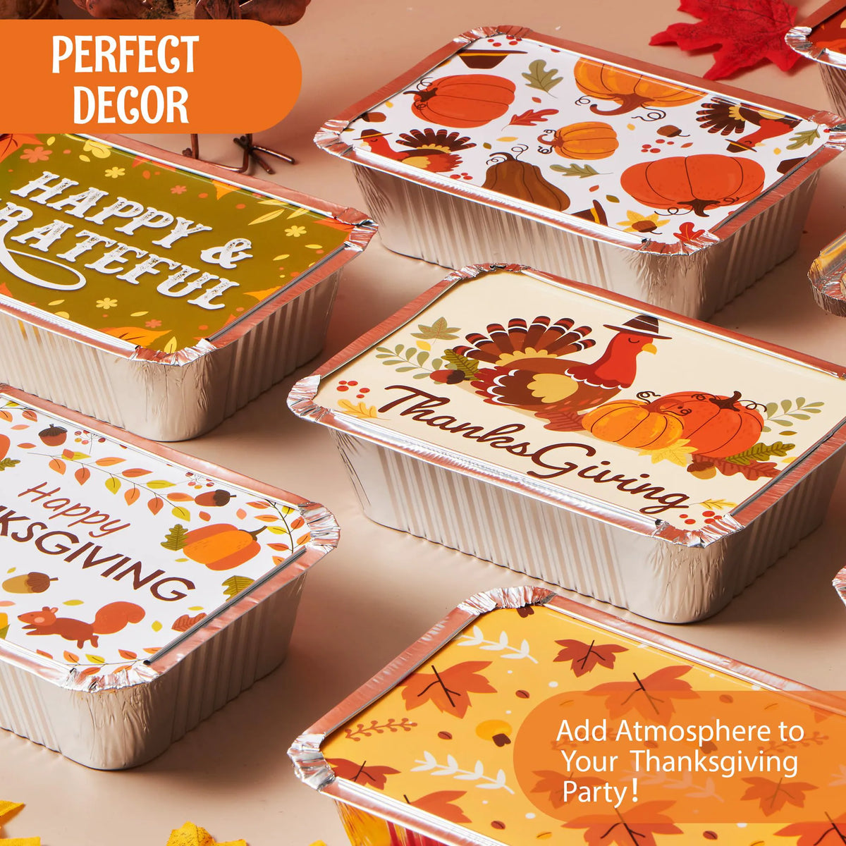 24-Pack Thanksgiving Leftover Containers with Lids