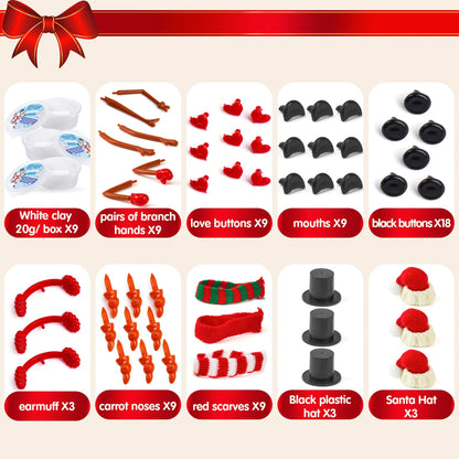 3 Pack DIY Build a Snowman Christmas Craft Kit