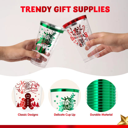 36 PCS Disposable Christmas Plastic Cups