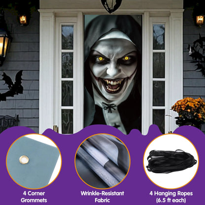 Spooky Ghost Door Cover for Halloween Indoor Decor