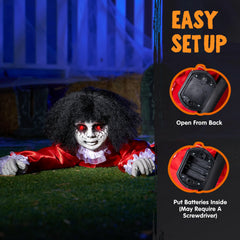 20'' Creepy Crawling Baby Doll Halloween Animatronic Decoration