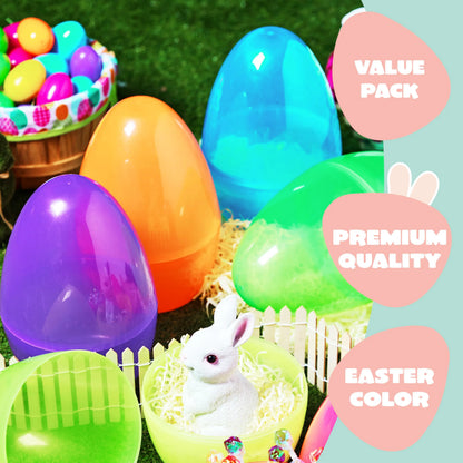 10" Jumbo Easter Eggs, 6PCS Colorful Plastic Giant Empty Fillable Eggs