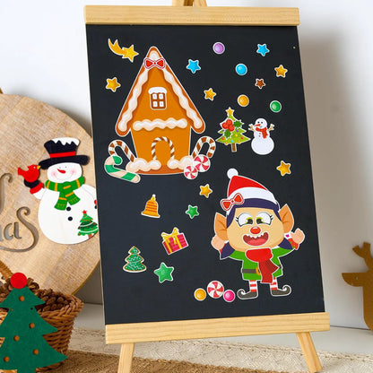 64 Pcs Christmas Make-a-Face Stickers - Fun Holiday Crafts for Kids