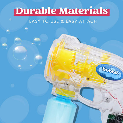 Bubble Gun Set - 3 Colors, 5 Built-in Wands
