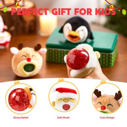 3 Pack Christmas Squeeze Plush Balls