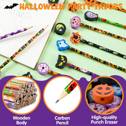 108-Piece Halloween Pencil Set with Erasers