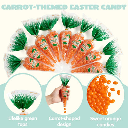 12 Easter Candies in Carrot Bags