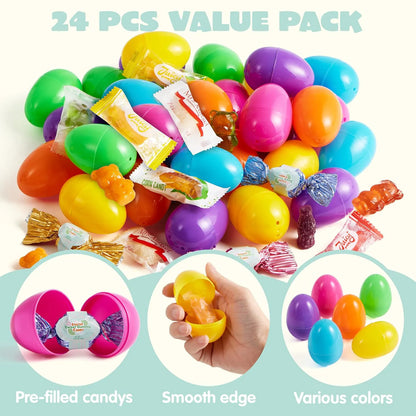 24 Easter Candy-Filled Plastic Eggs