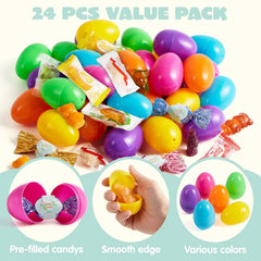 24 Easter Candy-Filled Plastic Eggs