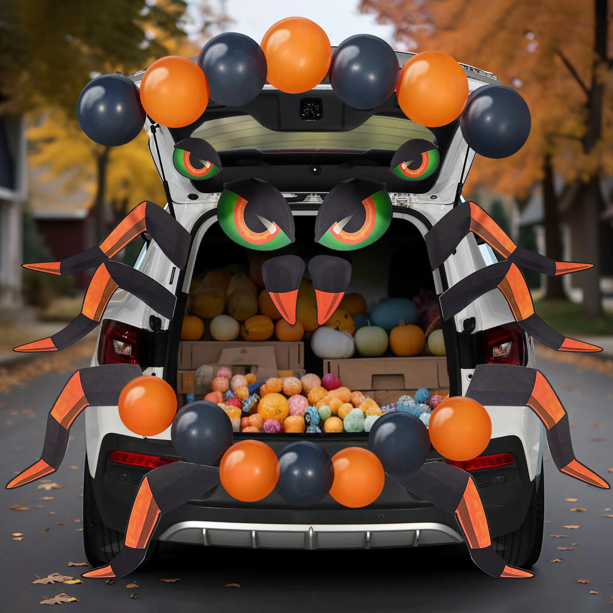 Spider Design Halloween Trunk or Treat Car Decorations Kit for SUV