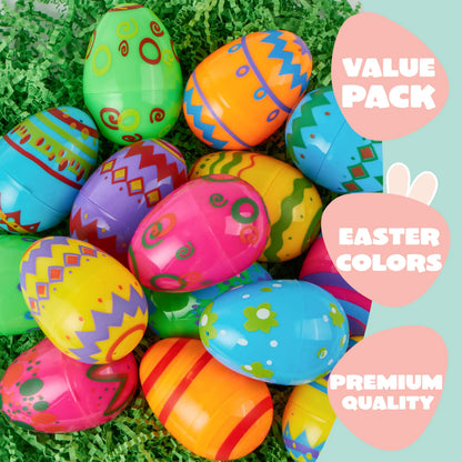 18PCS 3.15" Printed Easter Eggs