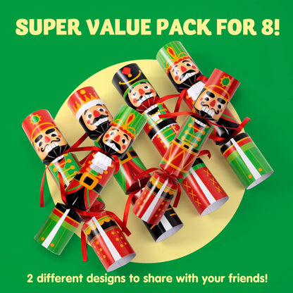 8-Piece Nutcracker-Themed Christmas Cracker Set