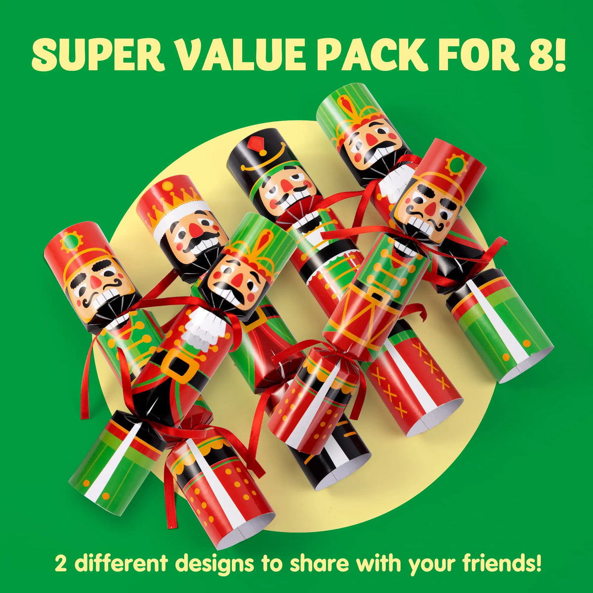 8-Piece Nutcracker-Themed Christmas Cracker Set