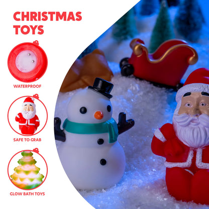 6 Pack Christmas Glow Bath Toys