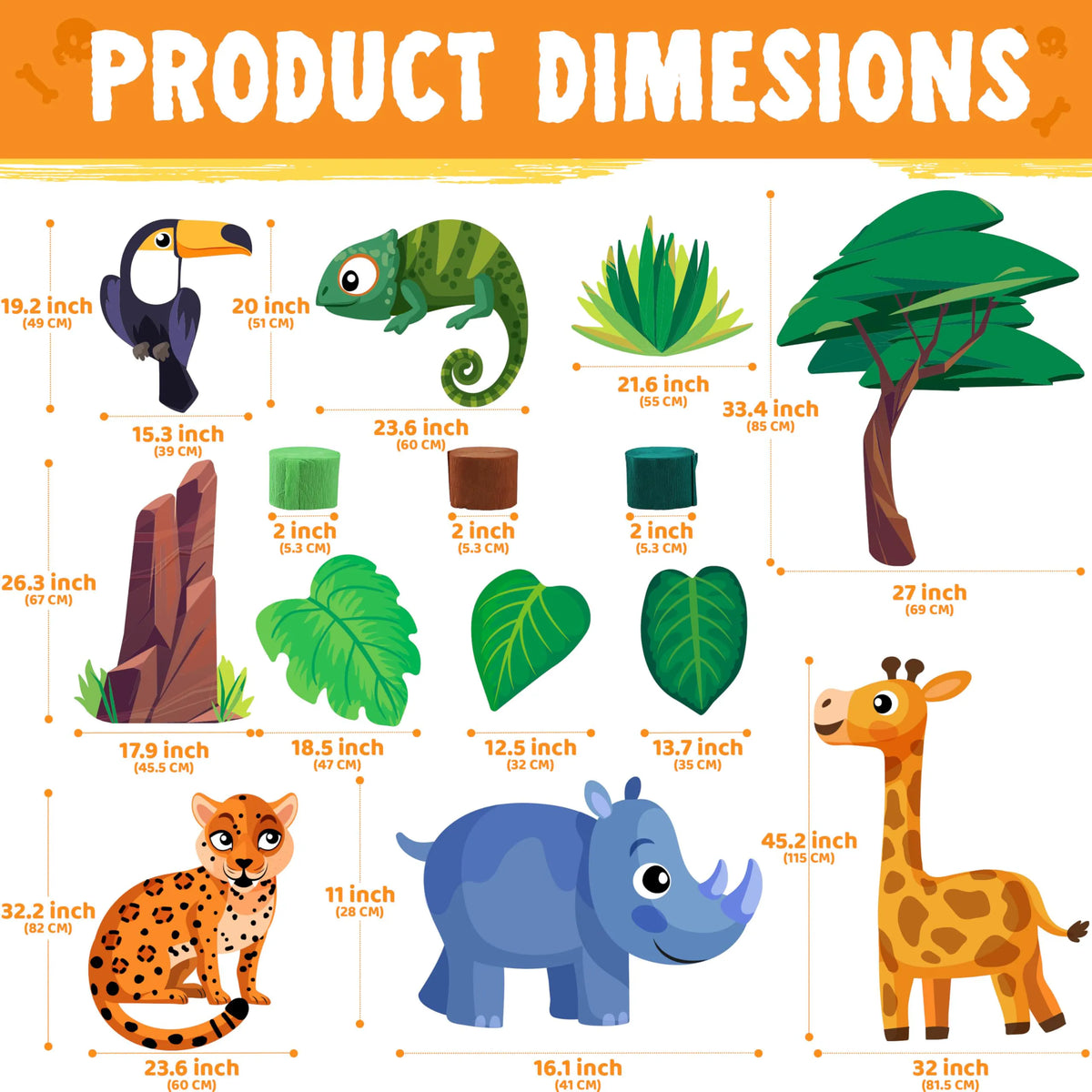 Jungle-Themed Halloween Trunk-or-Treat Decoration Kit