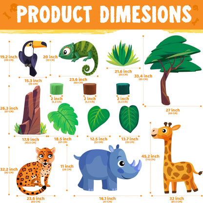 Jungle-Themed Halloween Trunk-or-Treat Decoration Kit