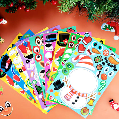 24 Christmas Make-a-Face Stickers
