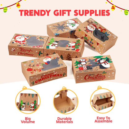24-Pack Christmas Cookie Boxes for Gift Giving