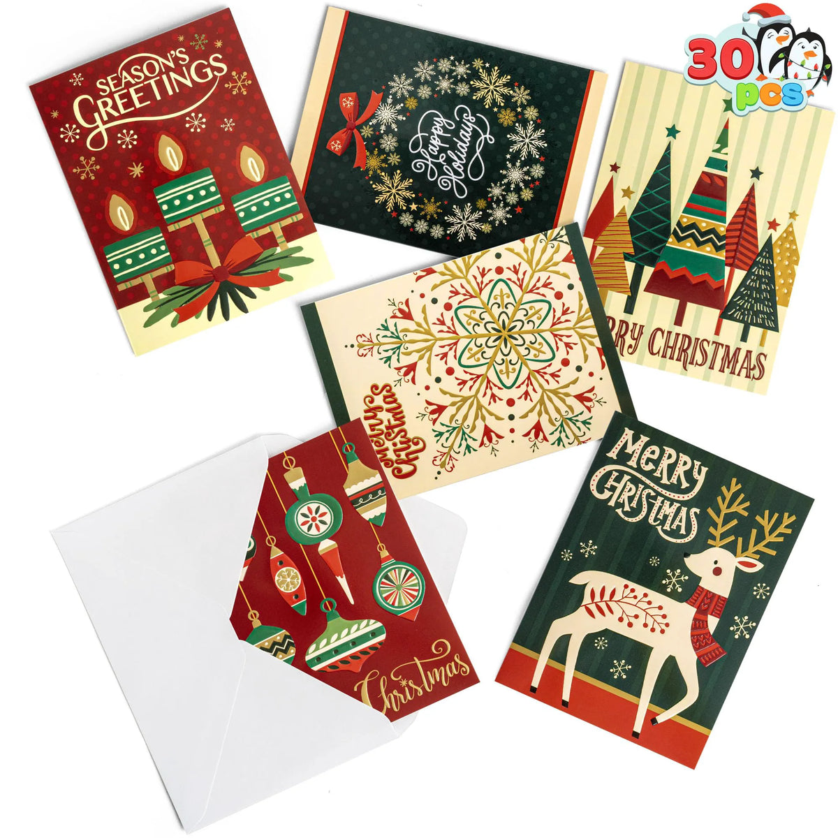 30 Pack Boxed Christmas Cards