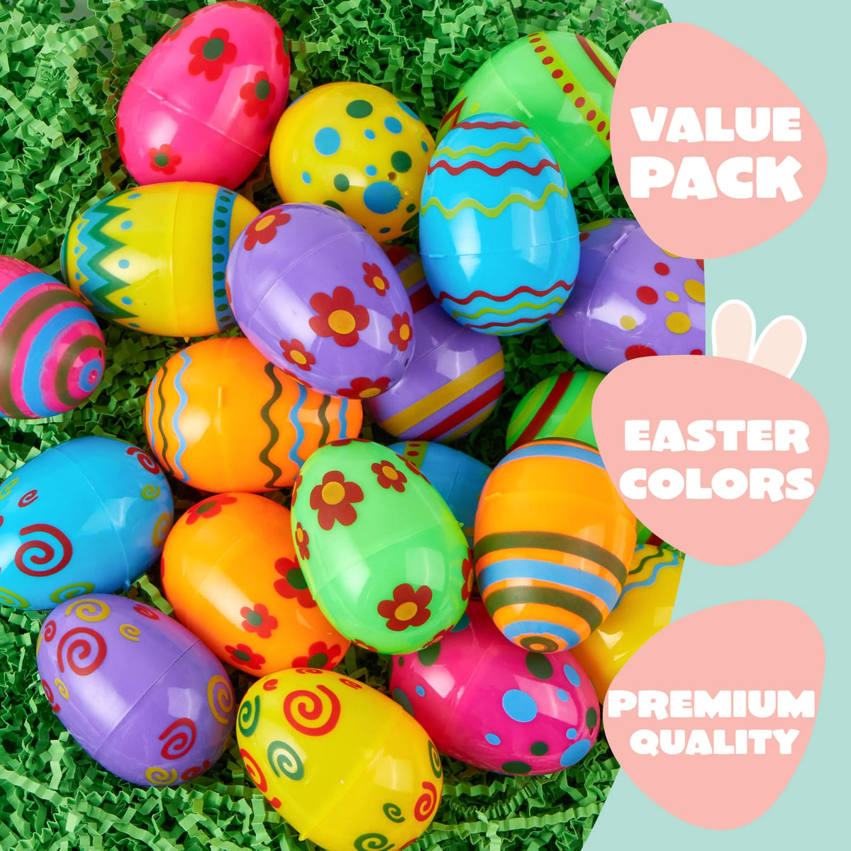 24 Pack 2.3-Inch Printed Eggs