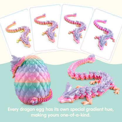 3D Printed Dragon Eggs with 12" Laser Rainbow Dragon Inside