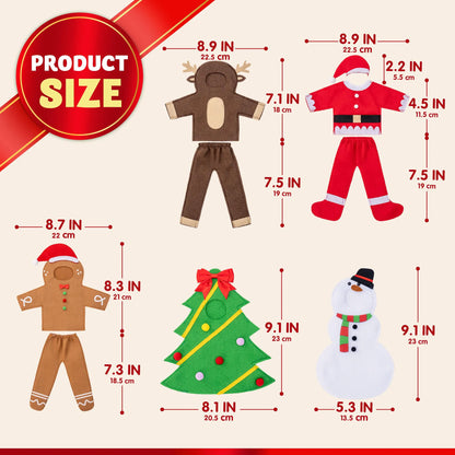 5-Piece Christmas Doll Costume Set