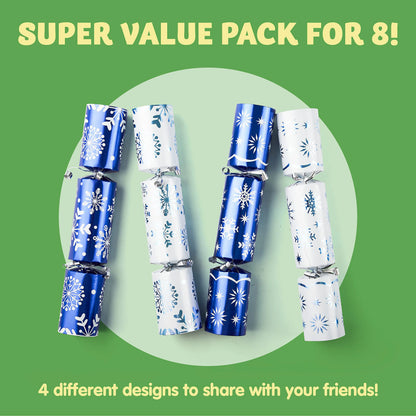 10-Inch Snowflake Christmas Party Favors (No-Snap, 8-Pack)