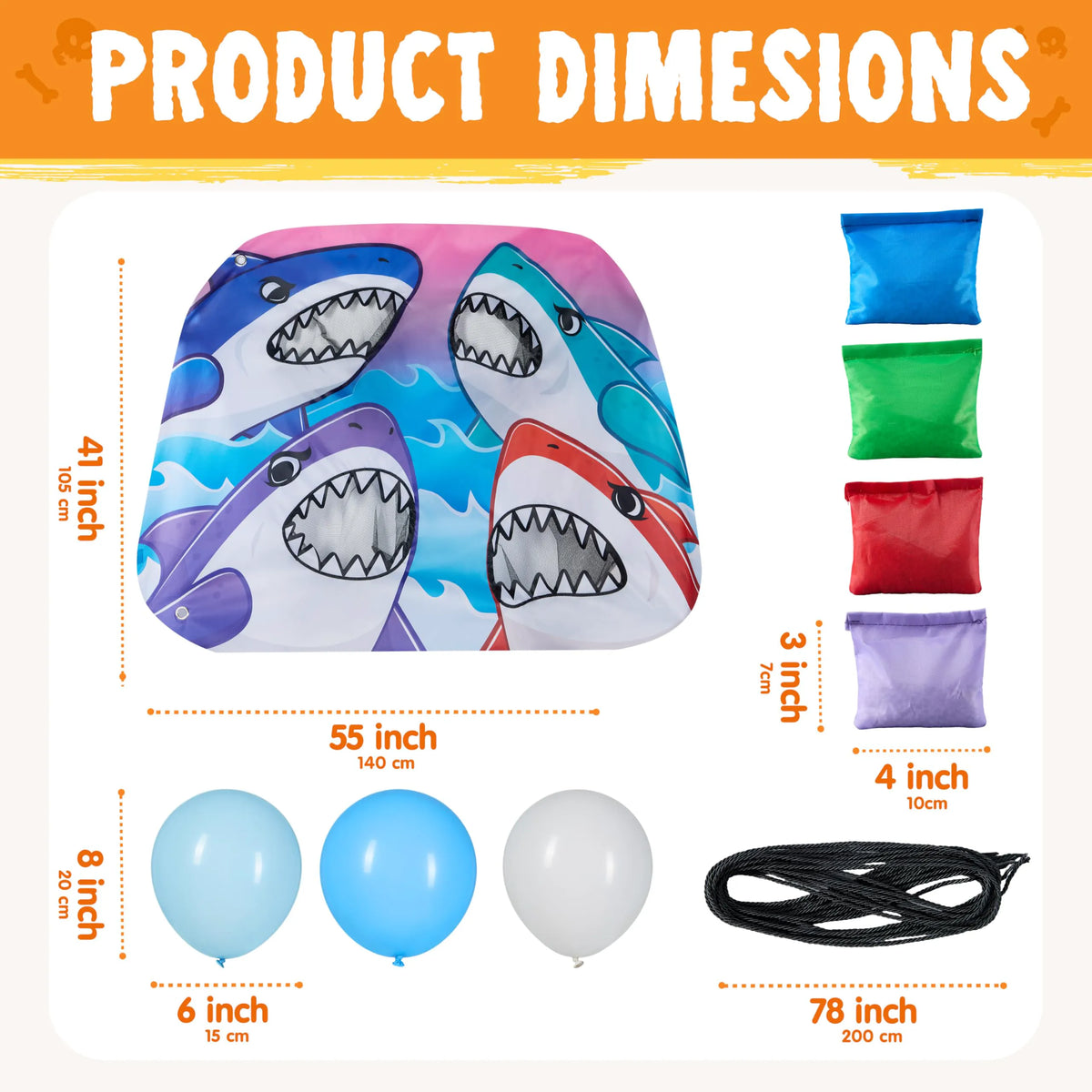 Shark Toss Game Kit for Halloween Trunk or Treat