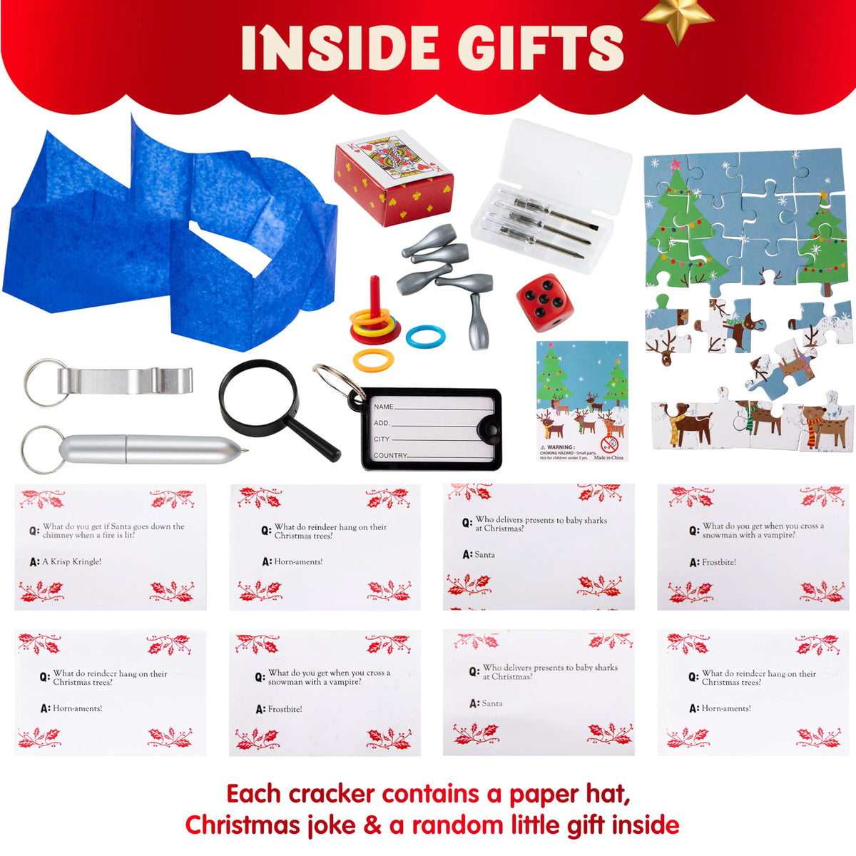 Christmas Party Table Favors - Cute Christmas (8 Pack)