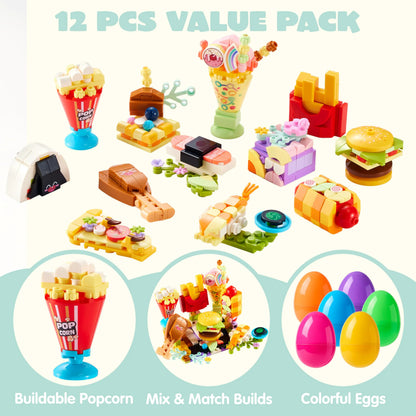 12 Prefilled Easter Eggs with Building Blocks