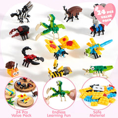 24 Pack Valentine's Day Building Block Party Favor Cards