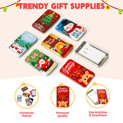 JOYIN 6-Pack Present Card Holder Tin Boxes