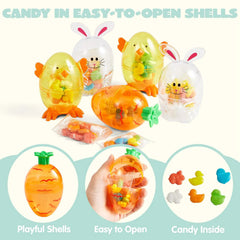 12-Pack Easter Candy-Filled Egg Shells with Carrot