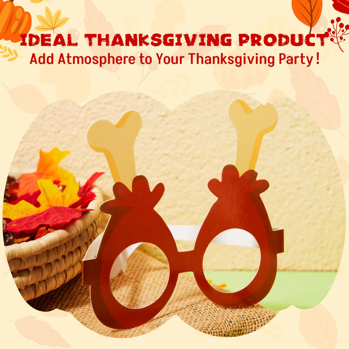 36 Pack Thanksgiving Turkey Eyeglasses Photo Props for Kids