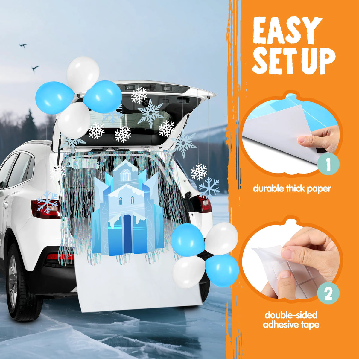 Halloween Trunk or Treat Ice Castle Snow Theme Decorations Kit