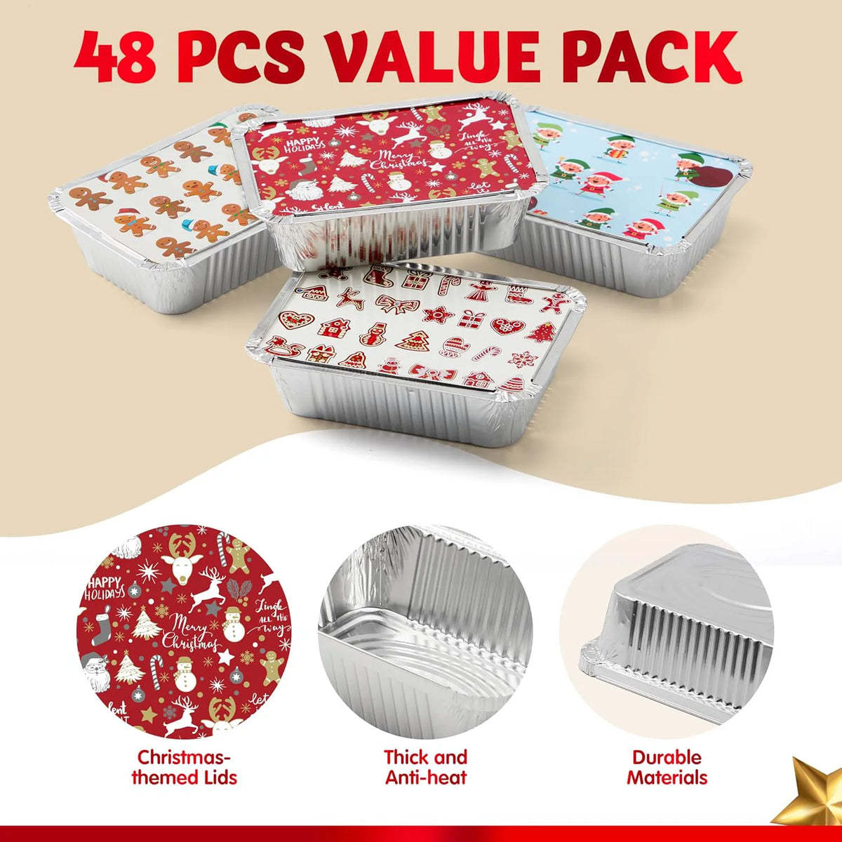 48 Christmas Cookie Tins with Lids for Gift Giving