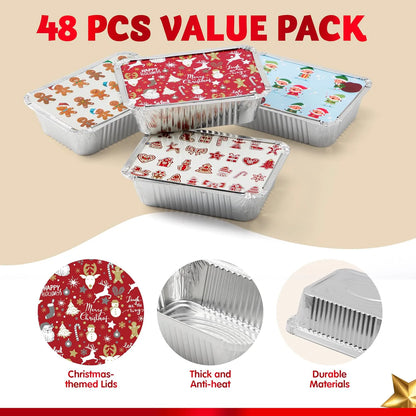 48 Christmas Cookie Tins with Lids for Gift Giving