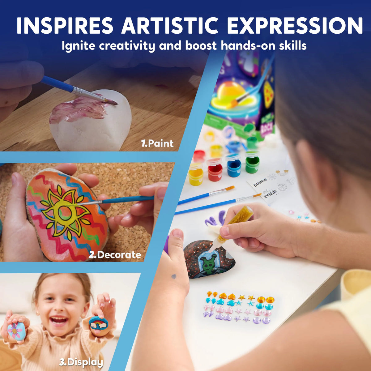 Glow in the Dark Rock Painting Kit for Kids
