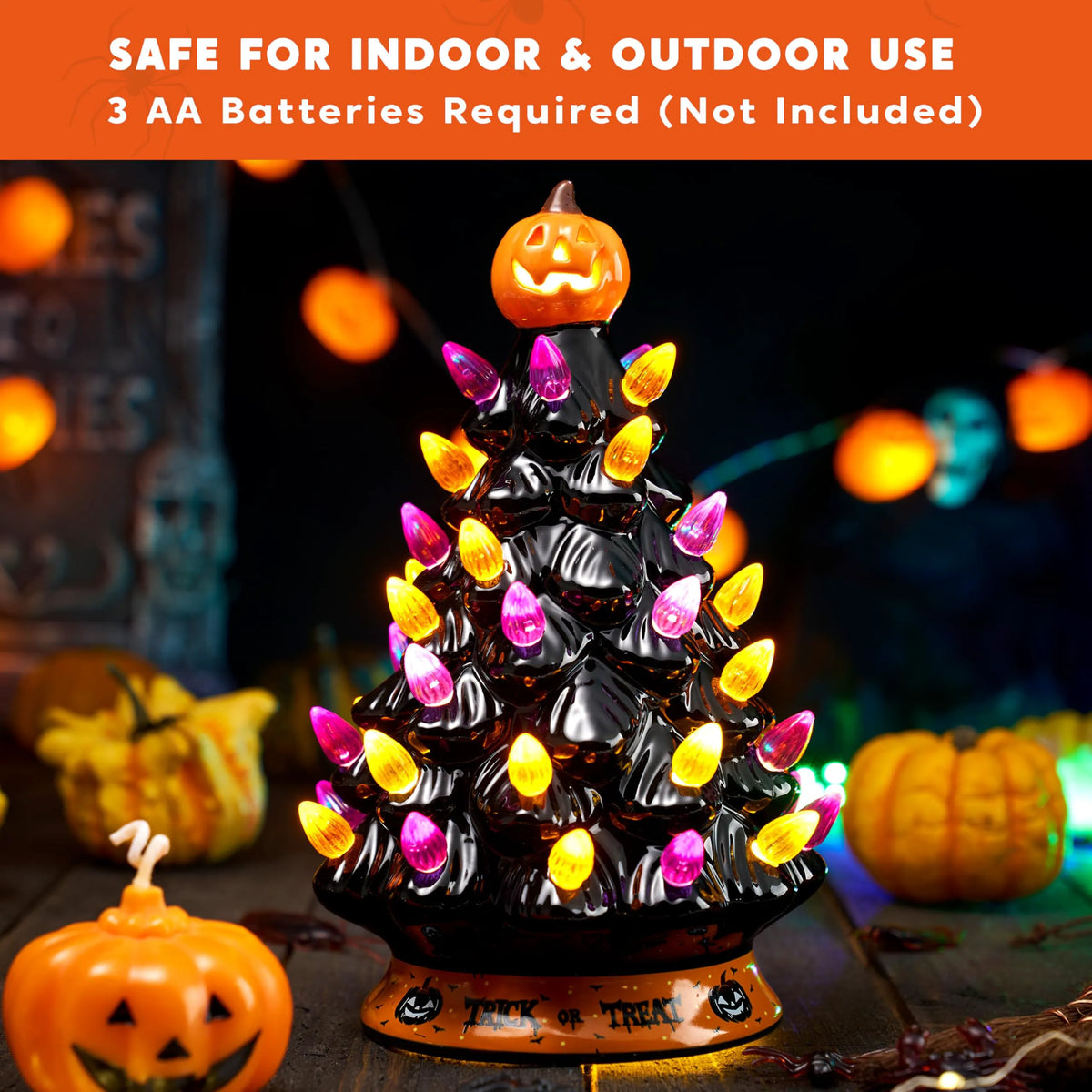 8.5-Inch Halloween Ceramic Tree