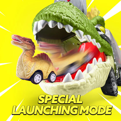 13-in-1 Dinosaur Transport Carrier Truck with Mini Car Set