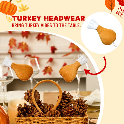 3-Pack Thanksgiving Turkey Leg Headband Accessories