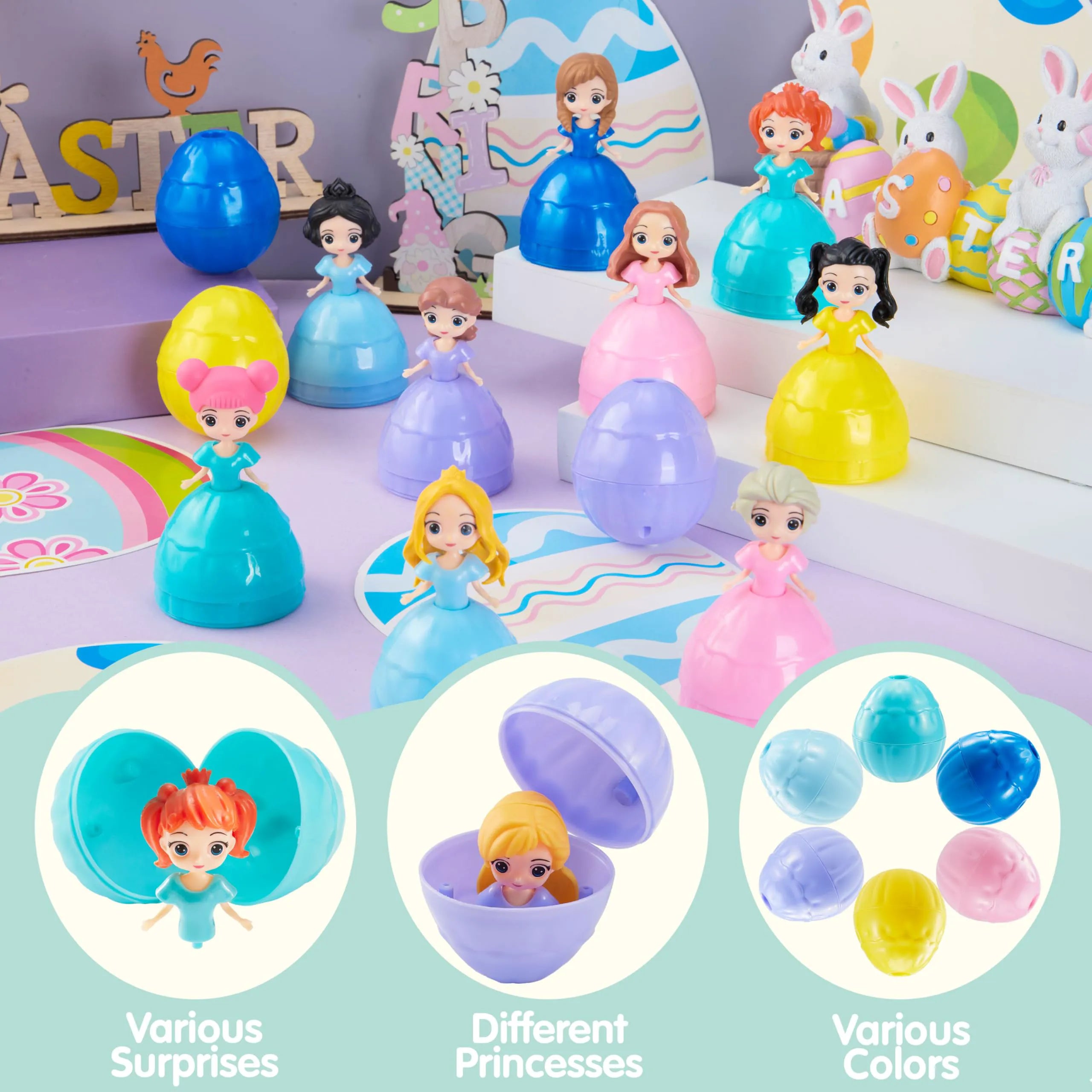 12 Princess Filled Easter Eggs for Egg Hunt
