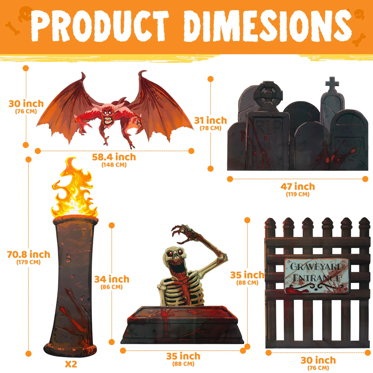 Halloween Cemetery Trunk-or-Treat Car Decoration Kit