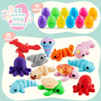 12 Prefilled Easter Eggs with Mini Sea Animals