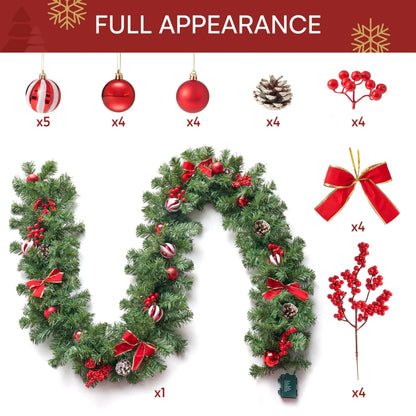9-Foot Christmas Garland with Lights