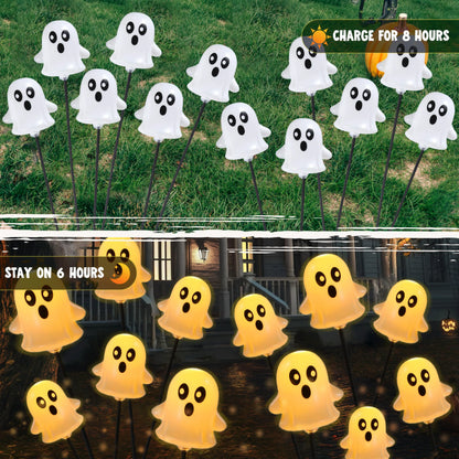 2-Pack 12-LED Solar-Powered Ghost Lights