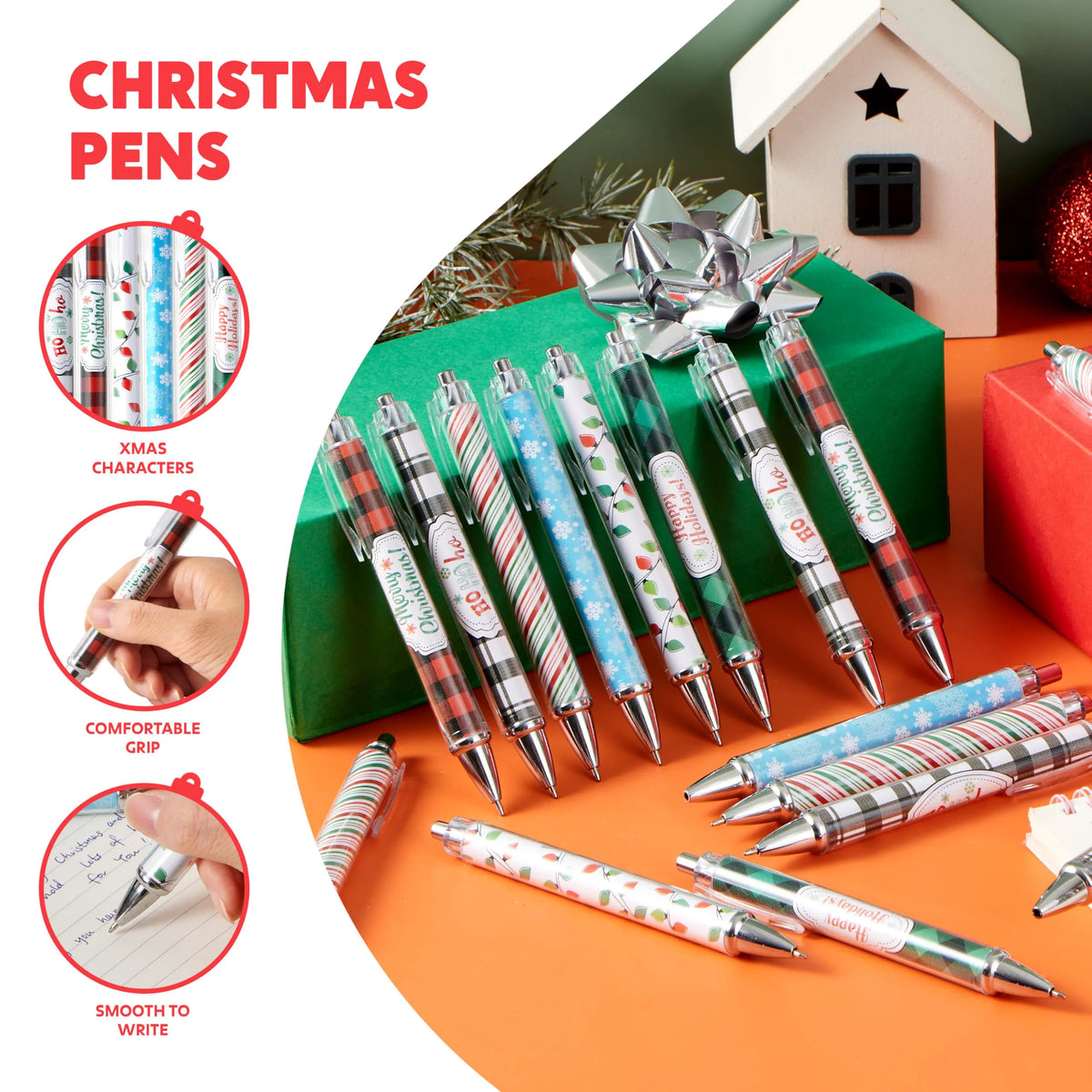 24 Pack Christmas Ballpoint Pens - Bulk